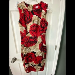 Flowered out, Calvin Klein dress, form fit